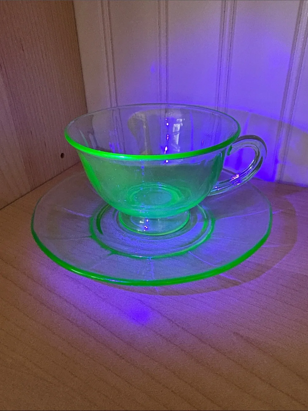 Vintage Fostoria Fairfax 20s-30s Vaseline/Depression/Uranium Green Glass Tea Set